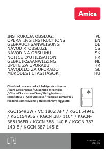 Mode d’emploi Amica KGCN 387 110 SW Réfrigérateur combiné