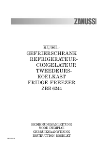 Bedienungsanleitung Zanussi ZBB6244 Kühl-gefrierkombination
