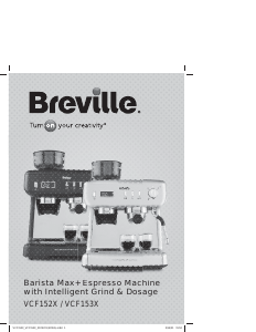 Bruksanvisning Breville VCF153X Barista Max+ Espressomaskin