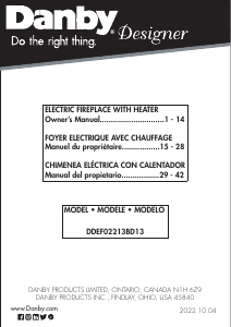 Handleiding Danby DDEF02213BD13 Elektrische haard