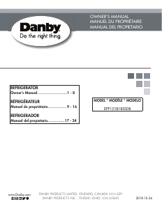 Manual de uso Danby DFF101B1BSSDB Frigorífico combinado