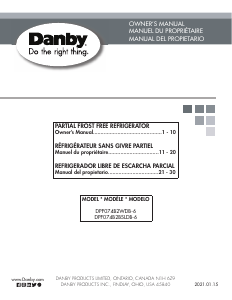 Handleiding Danby DPF074B2BSLDB-6 Koel-vries combinatie