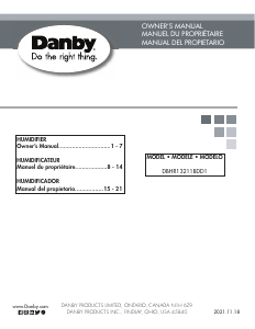 Manual Danby DBHR13211BDD1 Humidifier