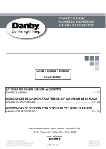 Manual Danby DOM014401G1 Microwave