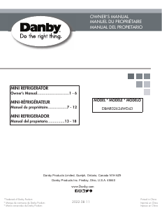 Mode d’emploi Danby DBMR02624WD43 Réfrigérateur