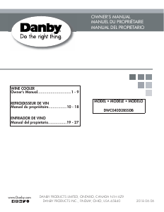 Manual Danby DWC040D2BSSDB Wine Cabinet