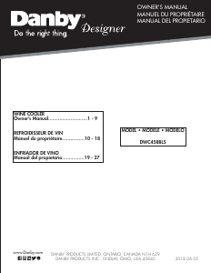 Handleiding Danby DWC458BLS Wijnklimaatkast