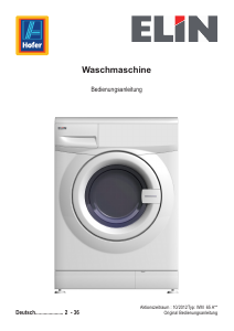 Bedienungsanleitung ELIN WM 65 A Waschmaschine