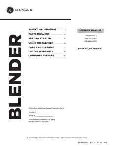 Manual GE G8BJAASSPSS Blender