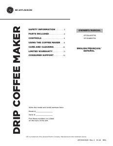 Mode d’emploi GE G7CDABSSTSS Cafetière