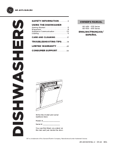 Manual GE GDF550PSRSS Dishwasher