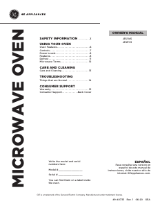 Manual GE JESP113DPBB Microwave