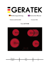 Manual Geratek Terni KF7010R Hob