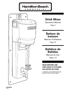 Manual Hamilton Beach HMD300 Drink Mixer