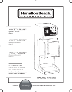 Manual Hamilton Beach HMD880 Drink Mixer