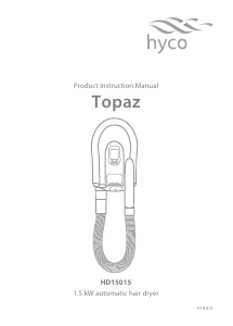 Manual Hyco Topaz HD15015 Hair Dryer