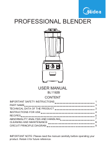 Manual Midea BL1192B Blender