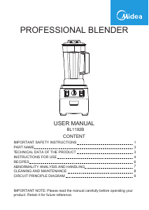 Handleiding Midea BL1192B Blender
