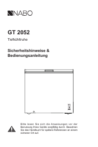Handleiding NABO GT 2052 Vriezer