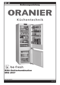 Bedienungsanleitung Oranier EKG 2937 Kühl-gefrierkombination