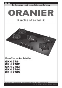 Bedienungsanleitung Oranier GKH 2784 Kochfeld