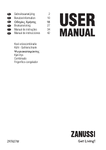 Manual de uso Zanussi ZRT627W Frigorífico combinado