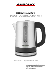Handleiding Gastroback 42435 Design Mini Waterkoker