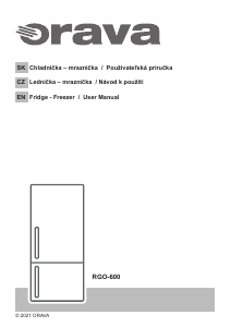 Návod Orava RGO-600 Chladnička s mrazničkou