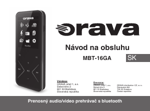 Návod Orava MBT-16GA Mp3 prehrávač
