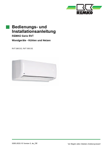 Bedienungsanleitung Remko RVT 355 DC Klimagerät
