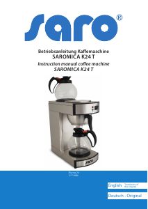 Manual Saro Saromica K24 T Coffee Machine