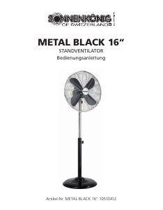 Bedienungsanleitung Sonnenkönig METAL BLACK 16 Ventilator