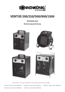 Manuale Sonnenkönig VENTUS 200 Termoventilatore