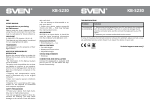 Handleiding Sven KB-S230 Toetsenbord