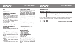 Handleiding Sven RX-560SW Muis