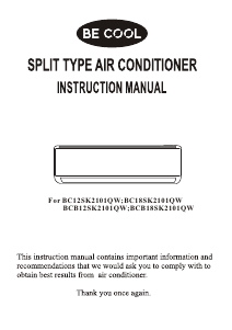 Handleiding Be Cool BC18SK2101QW Airconditioner