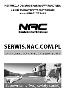 Instrukcja NAC HB18-B20-WRH-CH Nożyce do żywopłotu