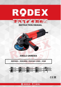 Manual Rodex RDX1031 Angle Grinder