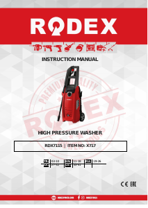 Kullanım kılavuzu Rodex RDX7115 Yüksek basınçlı yıkama makinesi