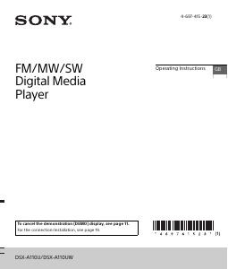 Handleiding Sony DSX-A110UW Autoradio