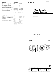 Handleiding Sony XS-GTF1025B Autoluidspreker