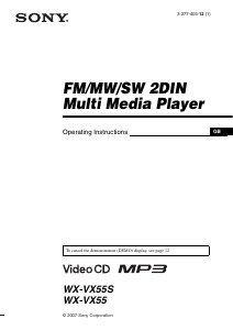 Handleiding Sony WX-VX55 Autoradio