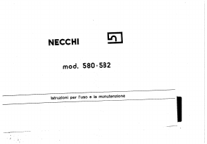 Manuale Necchi 582 Macchina per cucire