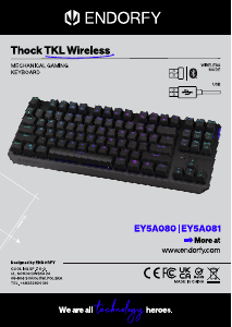 Εγχειρίδιο Endorfy EY5A080 Thock TKL Wireless Πληκτρολόγιο