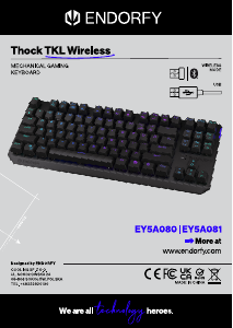 Руководство Endorfy EY5A081 Thock TKL Wireless Клавиатура