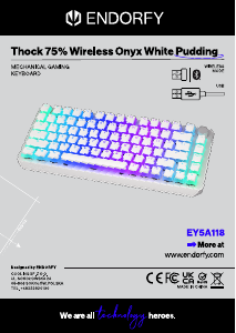Bruksanvisning Endorfy EY5A118 Thock 75% Wireless Onyx Pudding Tangentbord