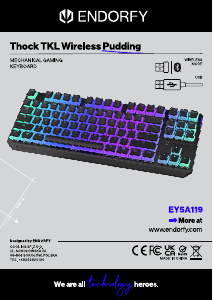 Bruksanvisning Endorfy EY5A119 Thock TKL Wireless Pudding Tastatur