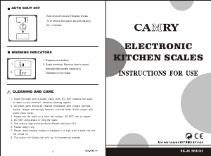 Handleiding Camry EK9210K Keukenweegschaal