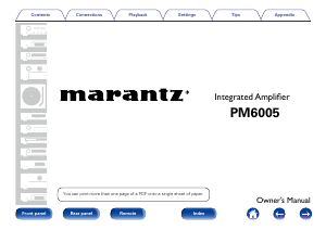 Bruksanvisning Marantz PM6005 Förstärkare