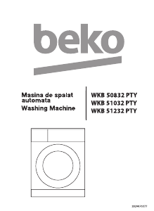 Bruksanvisning BEKO WKB 50832 PTY Tvättmaskin